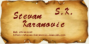 Stevan Karanović vizit kartica